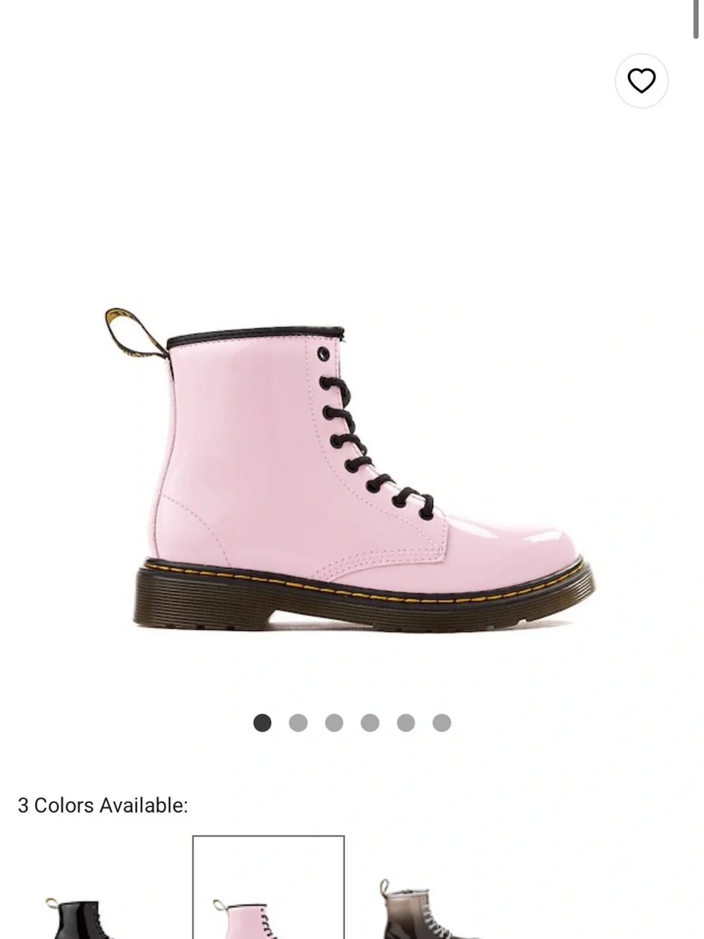 Dr. Martens Pink Patent Leather Lace-Up Combat Boot